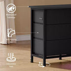 Holzkommode mit 5 Schubladen, 10 Stoffschubladen, robuste Möbel, TV-Ständer, für Wohnzimmer, Schlafzimmer