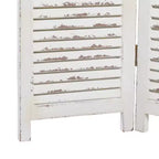 Paravent Landhausstil Holz, Creme, freistehende Trennwand für Zuhause