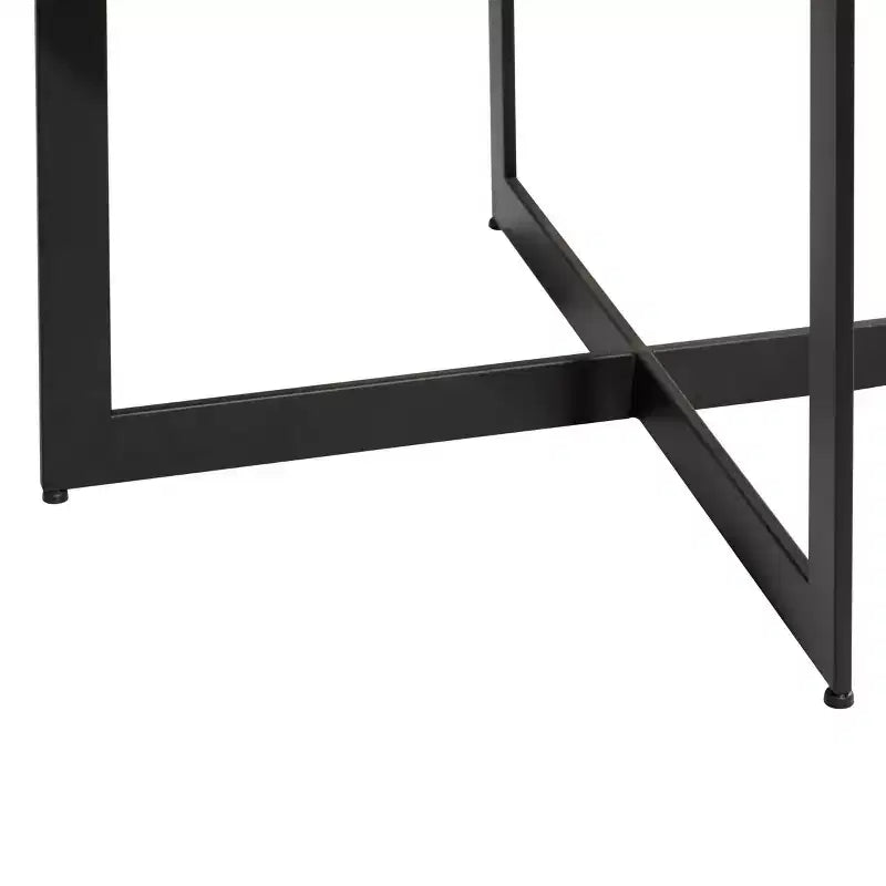 Couchtisch aus Holz & Metall, braun, stabile Eisenbeine, keine Montage erforderlich