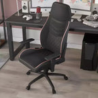 Gaming-Stuhl aus Kunstleder mit Rautensteppung, ergonomischer Rennsitz-Stil, verstellbare Rückenlehne
