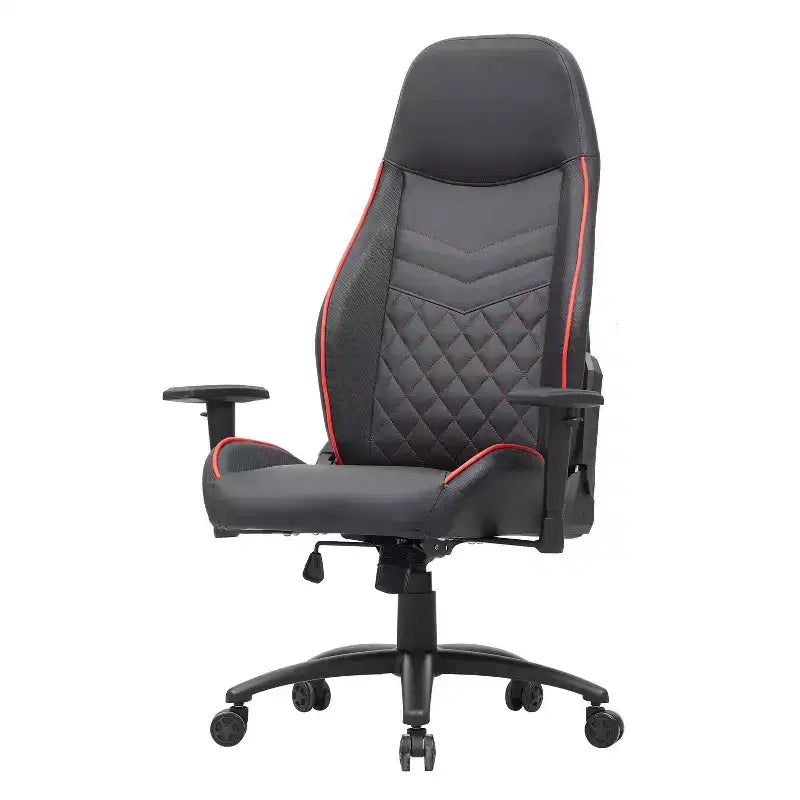 Gaming-Stuhl aus Kunstleder mit Rautensteppung, ergonomischer Rennsitz-Stil, verstellbare Rückenlehne