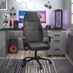 Gaming-Stuhl aus Kunstleder mit Rautensteppung, ergonomischer Rennsitz-Stil, verstellbare Rückenlehne