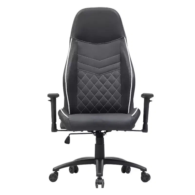 Gaming-Stuhl aus Kunstleder mit Rautensteppung, ergonomischer Rennsitz-Stil, verstellbare Rückenlehne