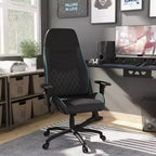 Gaming-Stuhl aus Kunstleder mit Rautensteppung, ergonomischer Rennsitz-Stil, verstellbare Rückenlehne