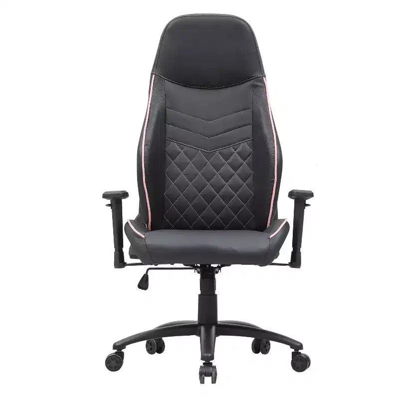 Gaming-Stuhl aus Kunstleder mit Rautensteppung, ergonomischer Rennsitz-Stil, verstellbare Rückenlehne