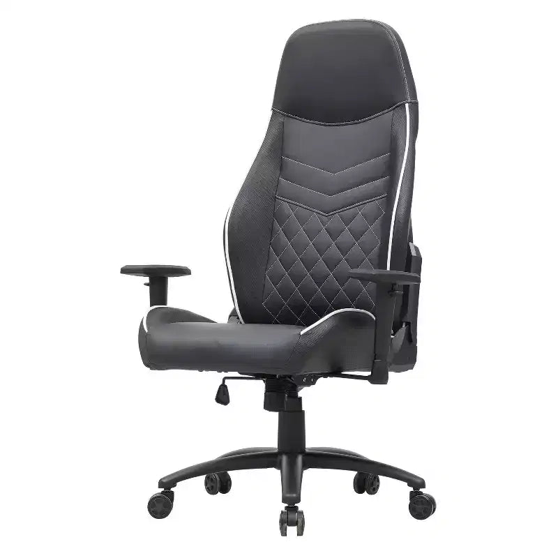 Gaming-Stuhl aus Kunstleder mit Rautensteppung, ergonomischer Rennsitz-Stil, verstellbare Rückenlehne