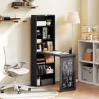 Wandklappschrank mit Kreidetafel, 6 Fächern und verstellbaren Regalböden