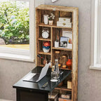 Wandklappschrank mit Kreidetafel, 6 Fächern und verstellbaren Regalböden