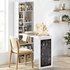 Wandklappschrank mit Kreidetafel, 6 Fächern und verstellbaren Regalböden