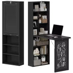 Wandklappschrank mit Kreidetafel, 6 Fächern und verstellbaren Regalböden