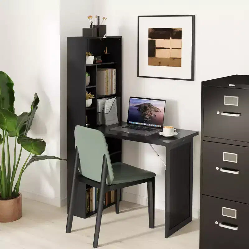 Wandklappschrank mit Kreidetafel, 6 Fächern und verstellbaren Regalböden