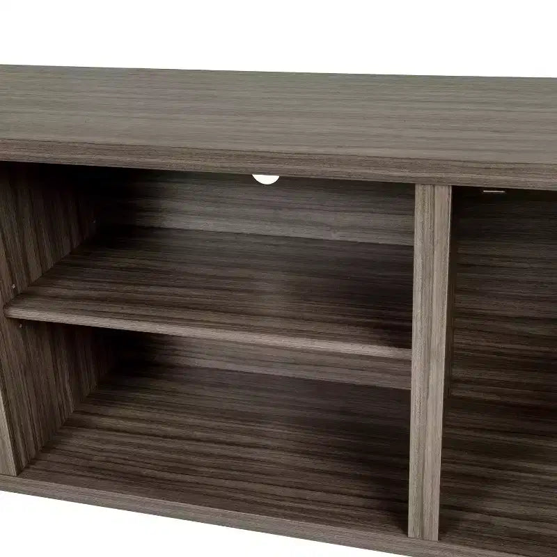 59 Zoll Scheunentor-TV-Ständer für Fernseher bis 65 Zoll, verstellbare Ablage, 4 Kabelmanagement-Anschlüsse