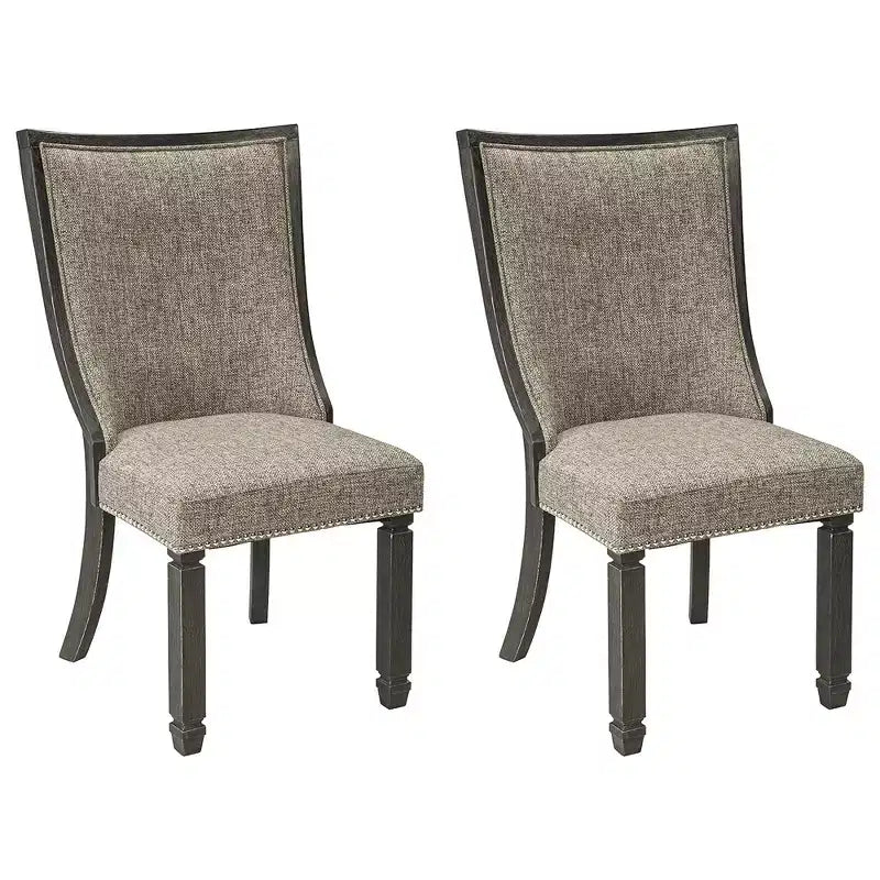 Signature Design by Ashley Tyler Creek Urban Farmhouse Upholstered Dining Chair, Set of 2, Grayish Brown