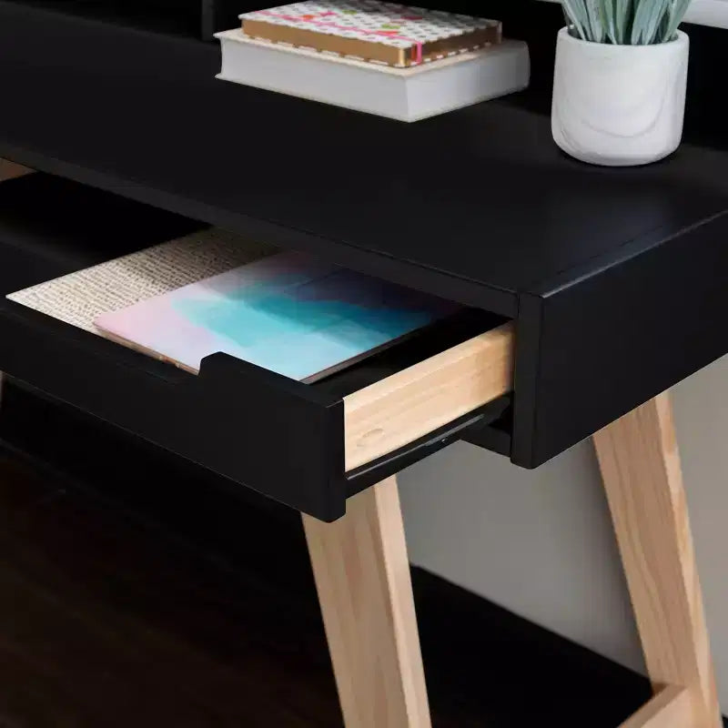 2-Schubladen Moderner Schreibtisch, Klare Linien, Home Office & Arbeitszimmer, Montage durch Erwachsene erforderlich