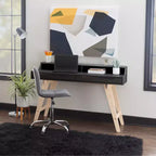 2-Schubladen Moderner Schreibtisch, Klare Linien, Home Office & Arbeitszimmer, Montage durch Erwachsene erforderlich