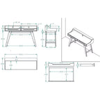 2-Schubladen Moderner Schreibtisch, Klare Linien, Home Office & Arbeitszimmer, Montage durch Erwachsene erforderlich