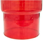 Moderner Beistelltisch aus Glas, klare Tischplatte aus gehärtetem Glas, schlankes Metallgestell, Wohnzimmer