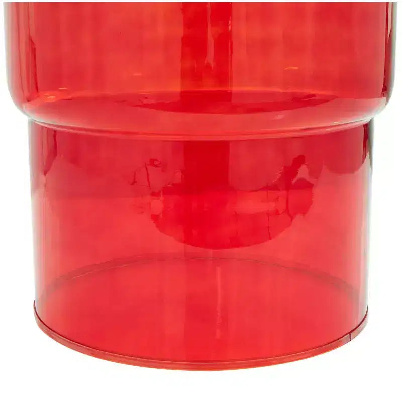 Moderner Beistelltisch aus Glas, klare Tischplatte aus gehärtetem Glas, schlankes Metallgestell, Wohnzimmer