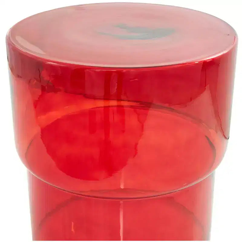 Moderner Beistelltisch aus Glas, klare Tischplatte aus gehärtetem Glas, schlankes Metallgestell, Wohnzimmer
