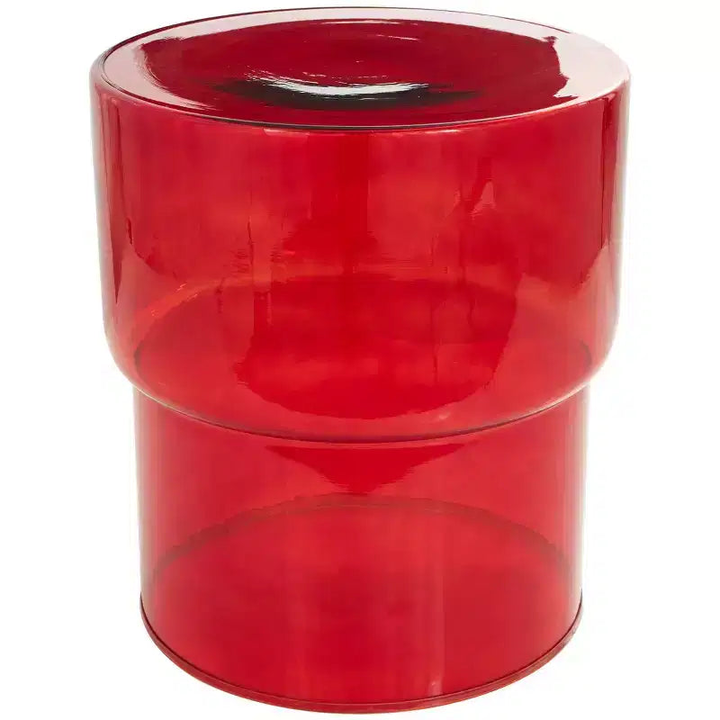 Moderner Beistelltisch aus Glas, klare Tischplatte aus gehärtetem Glas, schlankes Metallgestell, Wohnzimmer