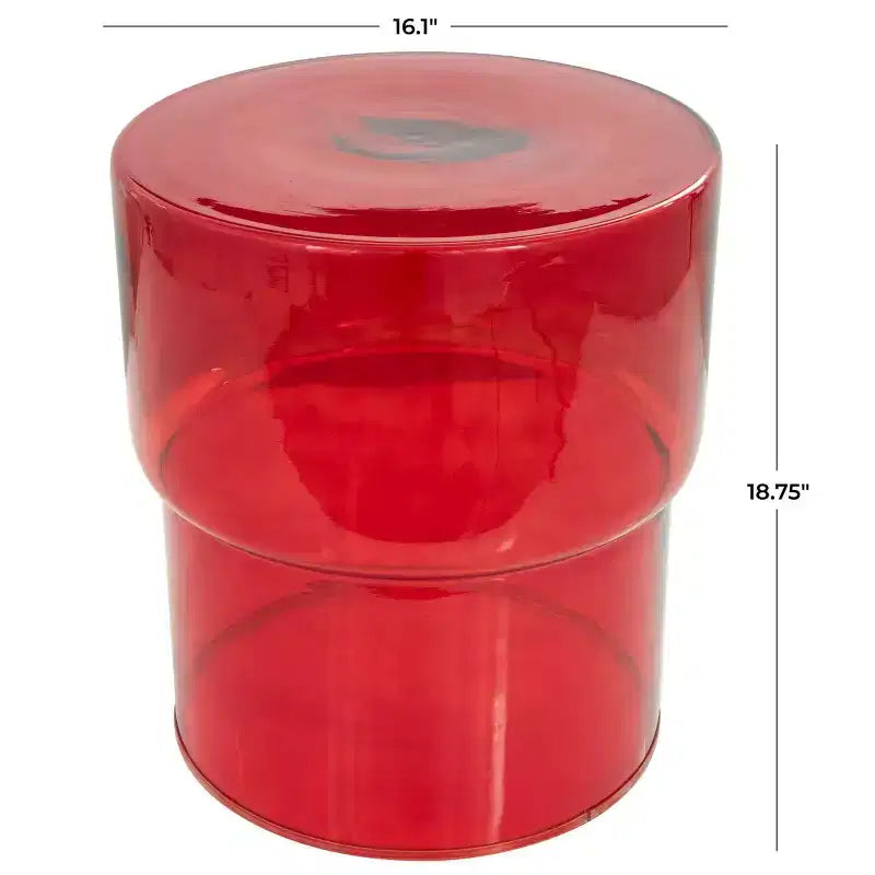 Moderner Beistelltisch aus Glas, klare Tischplatte aus gehärtetem Glas, schlankes Metallgestell, Wohnzimmer