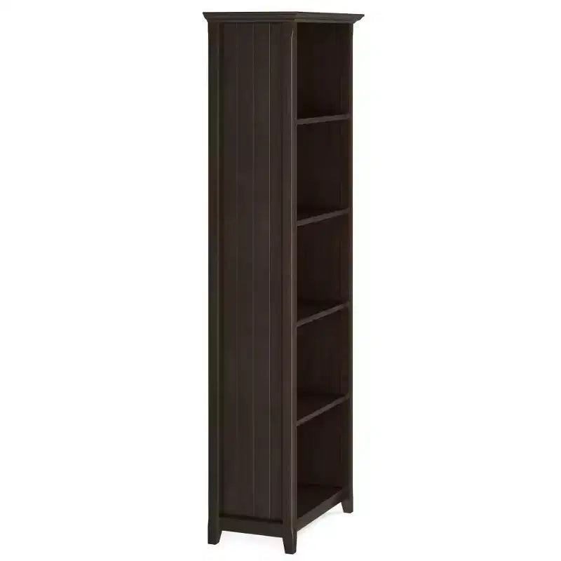 218 cm hohes 5-Regal-Bücherregal, klassischer Holzstil, Stauraum für Wohnzimmer und Heimbüro