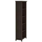 218 cm hohes 5-Regal-Bücherregal, klassischer Holzstil, Stauraum für Wohnzimmer und Heimbüro