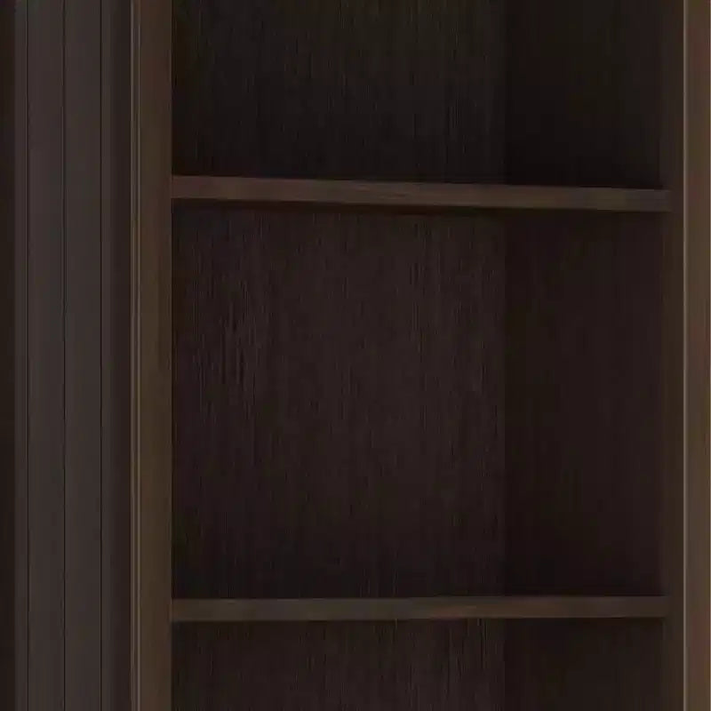 218 cm hohes 5-Regal-Bücherregal, klassischer Holzstil, Stauraum für Wohnzimmer und Heimbüro