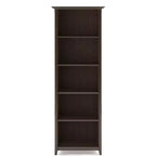 218 cm hohes 5-Regal-Bücherregal, klassischer Holzstil, Stauraum für Wohnzimmer und Heimbüro