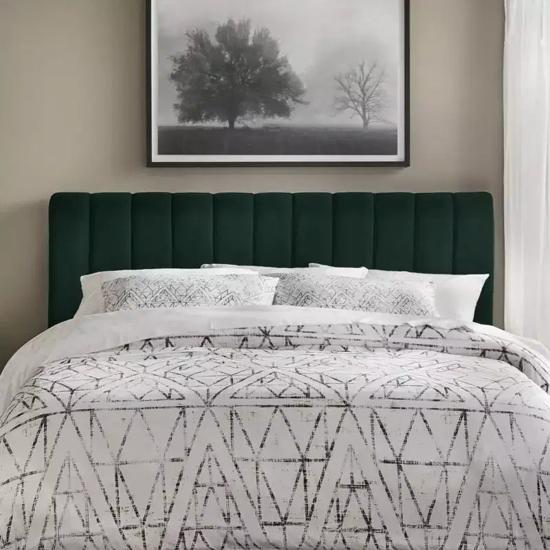 Kopfteil Queen Channel Tufted, gepolstert, Holzrahmen, Schaumstofffüllung, 170 x 129 cm