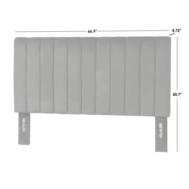 Kopfteil Queen Channel Tufted, gepolstert, Holzrahmen, Schaumstofffüllung, 170 x 129 cm