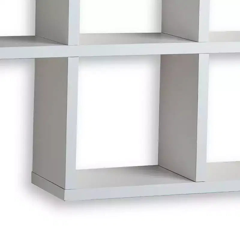 Wandregal mit 7 Fächern, laminiert, Weiß, 78,7 x 58,4 cm, keine sichtbaren Beschläge